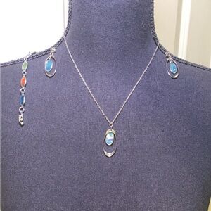 Elegant Silver Necklace, Bracelet Earrings Set